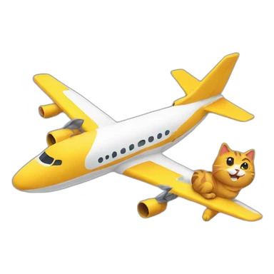 Airplane with a cat sticker