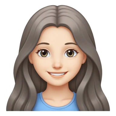 smiling girl with long hair with gray eyes  sticker