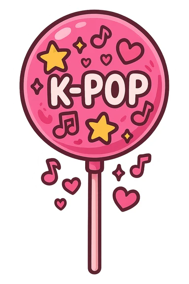 pink kpop fan lollipop, fun and sweet sticker