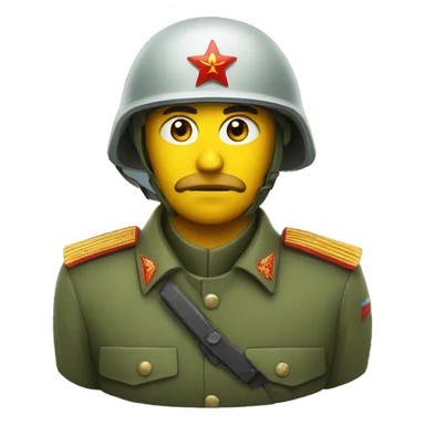 ussr soldier serious with military helmet sticker