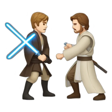Anakin vs obi-wan battle sticker
