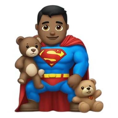 Superman with a teddy bear sticker