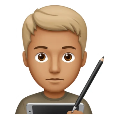 Man drawing on tablet sticker