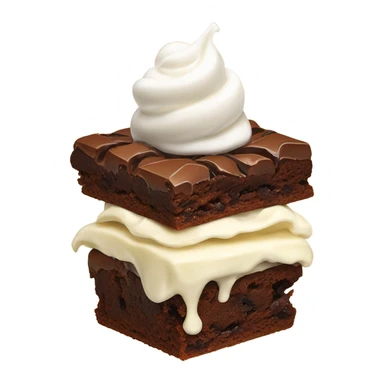 Brownie with vanilla ice cream sticker