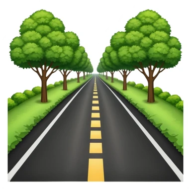 A long HORIZONTAL NOT VERTICAL road! (without lines) with trees and bushes on the sides and behindA long horizontal road (without lines) with trees and bushes on the sides and behind sticker
