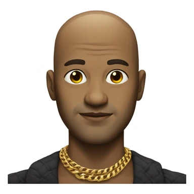 bald man with stylish necklace sticker
