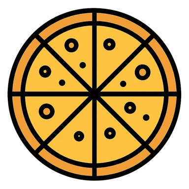 cheese pizza, no toppings, minimal flat icon style sticker
