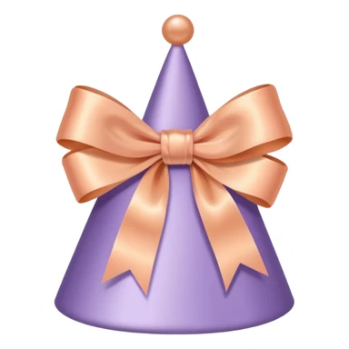 birthday hat with a bow, pastel purple and peach colors sticker