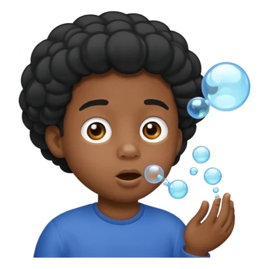 Bubble Blowing black Kid sticker