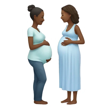 Pregnant woman with a doula sticker