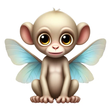 Fairy monkey bird baby sticker