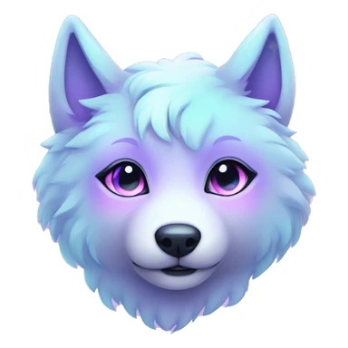 kawaii shiny pastel nebula wolf sticker