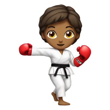 Karate girl with boxing gloves sticker