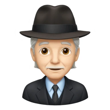 Elderly men with hats long hair with black shoot sticker