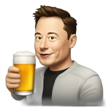 Elon musk drink beer sticker