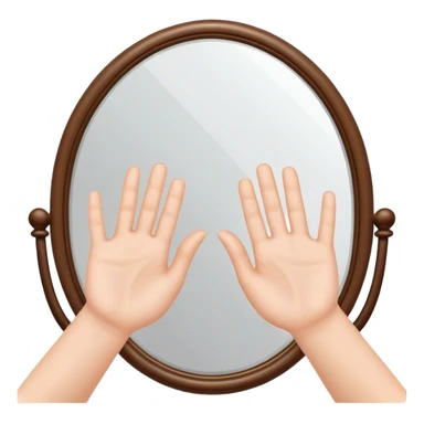 palms clapping another's hand in mirror
 sticker