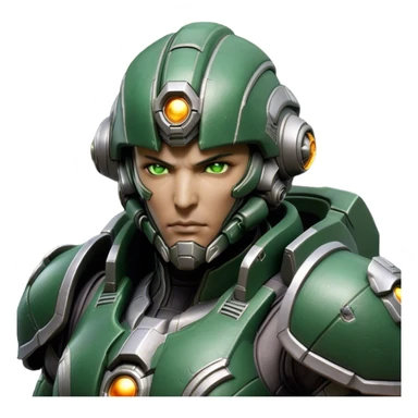 Cinematic Realistic StarCraft Terran Marine Portrait, head tilted epicly and inquisitively, showcasing a commanding presence and battle-hardened spirit. His steely gaze, set against intricately engineered tactical armor in dark green and grey, is rendered with lifelike clarity and dramatic lighting, high shine, epic and awe-inspiring, embodying the futuristic valor of a Terran warrior. sticker