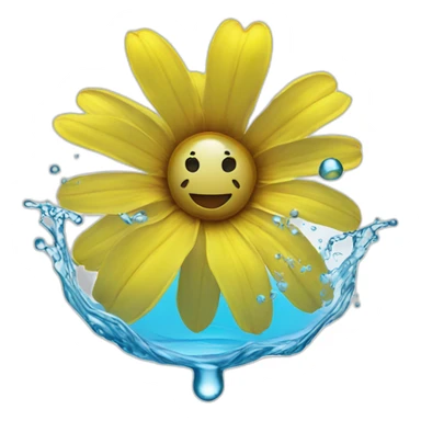 flower inside drops of water sticker