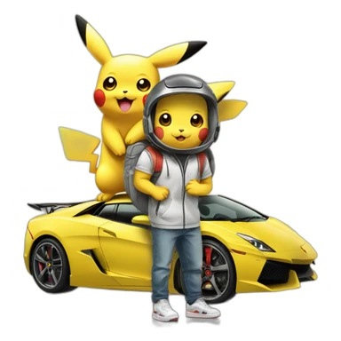 Pikachu with lamborgini sticker