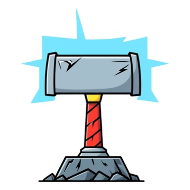 thor's hammer mjolnir with lightning sticker