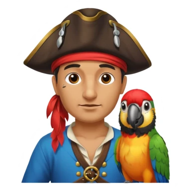 pirate and parrot sticker