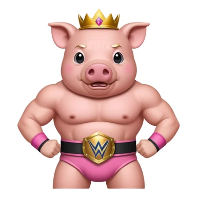 Pig with wwe championship  sticker