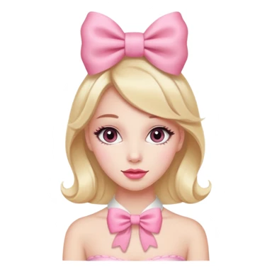 chica coquette, muy femenina, con lazo rosa sticker