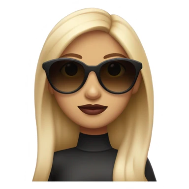 A girl with sunglasses and juicy lips sticker