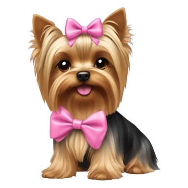 Yorkie with pink bow sticker