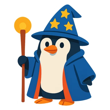 penguin wizard sticker