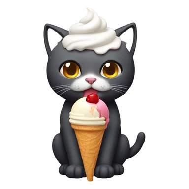 Cat with an ice cream  sticker