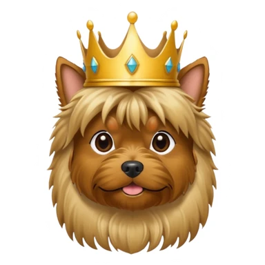 yorkshire terrier with a crown sticker