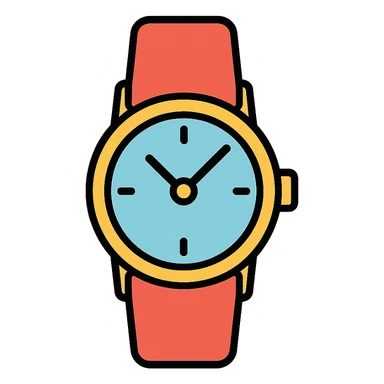 watch, color icon style, simple and clear sticker