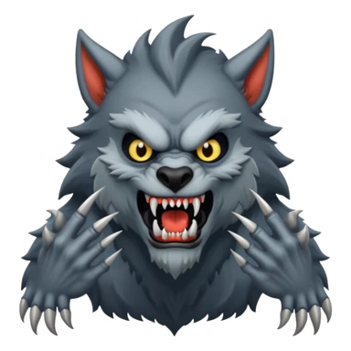 Werewolf mixed with a monster  full body tall and creepy  sticker