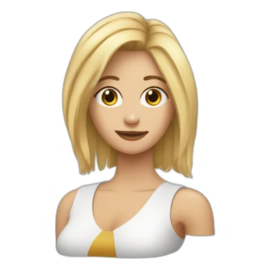 Mujer rubia pelo corto con pincher en los brazos sticker