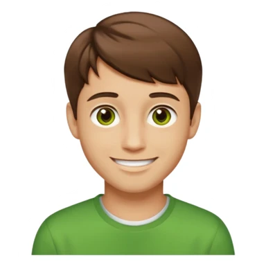 guy with a short hair that is medium brown. hazel eyes that lean green. light skin sticker