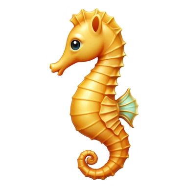 Cinematic Cute Sea Horse Portrait Emoji, Head tilted playfully and inquisitively, featuring a charming, slender form with a delicately curved body and a whimsical, curled tail, accented by round, sparkling eyes full of gentle wonder, Simplified yet irresistibly adorable features, highly detailed, glowing with a warm, inviting aquatic glow, high shine, affectionate and lively, stylized with a touch of enchanting marine charm, soft glowing outline, capturing the essence of a mischievous yet loving sea horse that seems as if it could float out of the screen into your arms! sticker