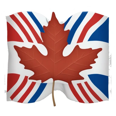 genrate flag with chinar/maple leaf in middle with blue and red strip infront sticker