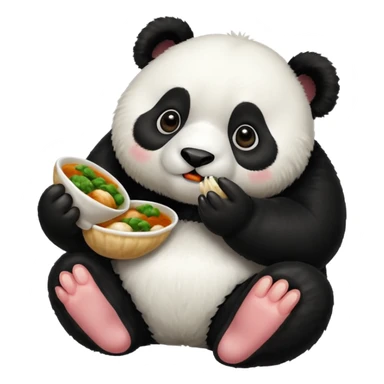 Panda eating momos sticker