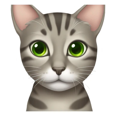 Grey and tan tabby cat with green eyes  sticker