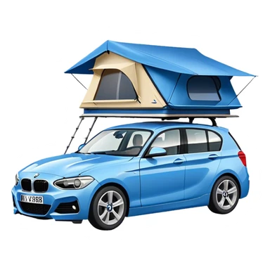 bmw 1 series with roof tent  sticker