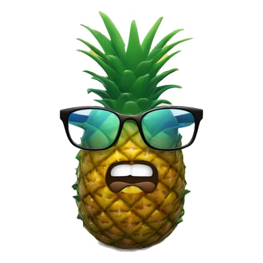 Pineapple wearing Prada glasses on a sunset beach  sticker