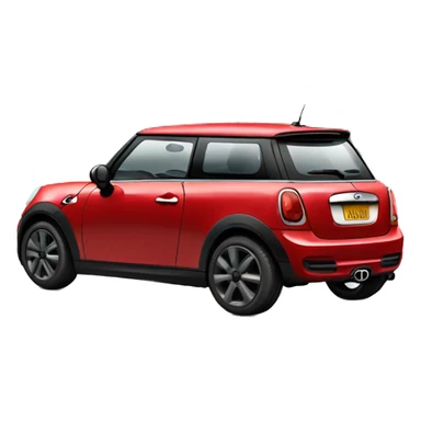 A red mini cooper sticker