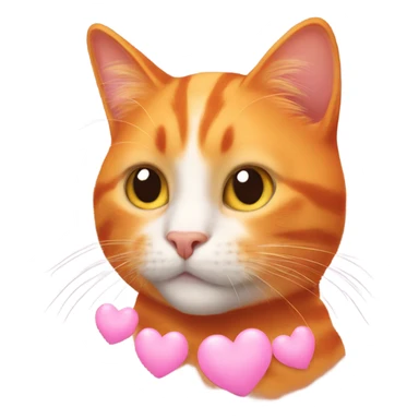 orange cat with hearts sticker