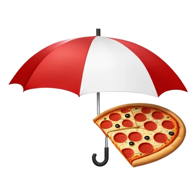 Umbrella with a pizza on top sticker