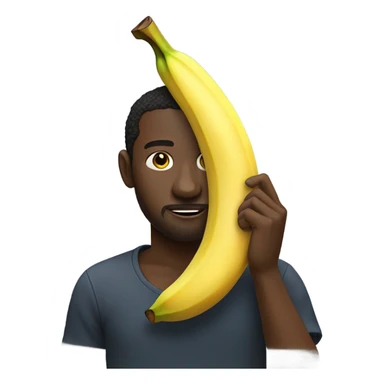 Dark skin man with banana crying sticker