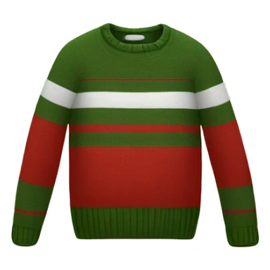 red and army green horizontally striped sweater sticker