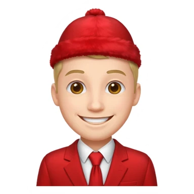 man  in red holiday suit sticker