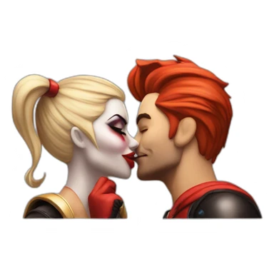 Harley quinn kiss sticker