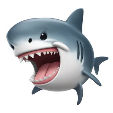 cat tongue out with shark hat sticker